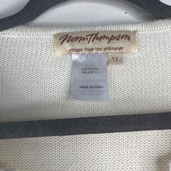 Norm Thompson Floral Embroidered Sweater Cardigan Size 1X - Picture 3 of 5